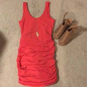 Coral bodycon dress